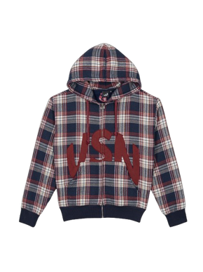 Zip Hoodie VSN Plaid - Red