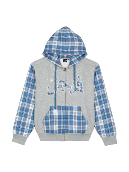 Zip Hoodie ARABIC Plaid - blue