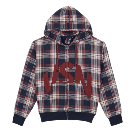Zip Hoodie VSN Plaid - Red