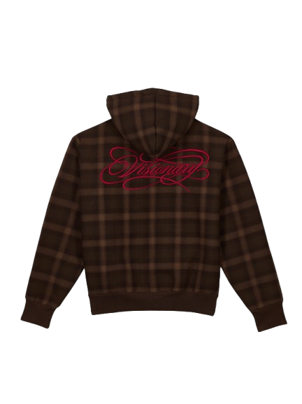 Zip Hoodie Plaid - Brown