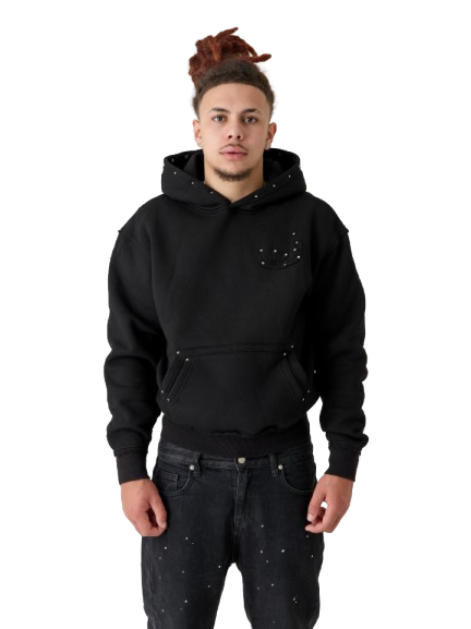 Hoodie Button - Black
