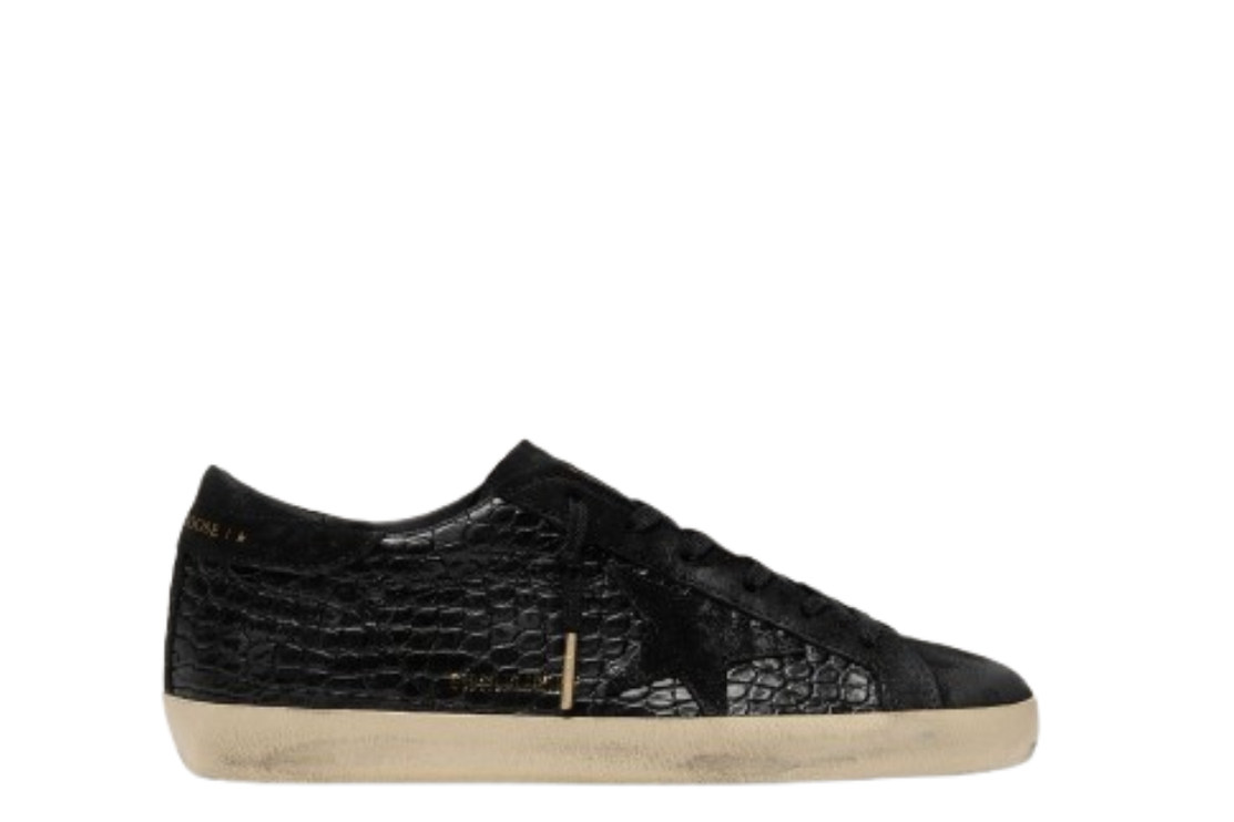 Golden Goose Super Star Black Croc-print