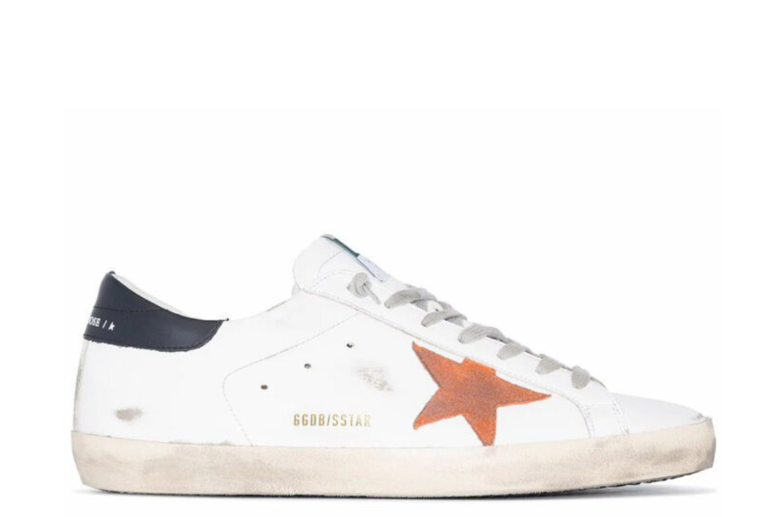 Golden Goose Super-Star White Black Orange Suede