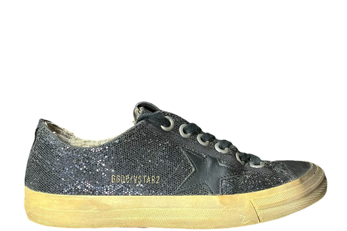Golden Goose V-Star Paillette Noir