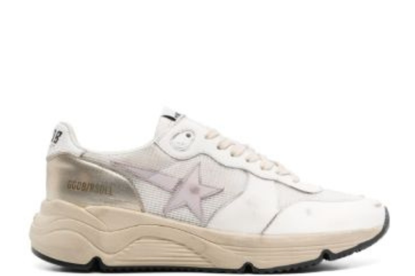 Golden Goose Running White Lila Gold