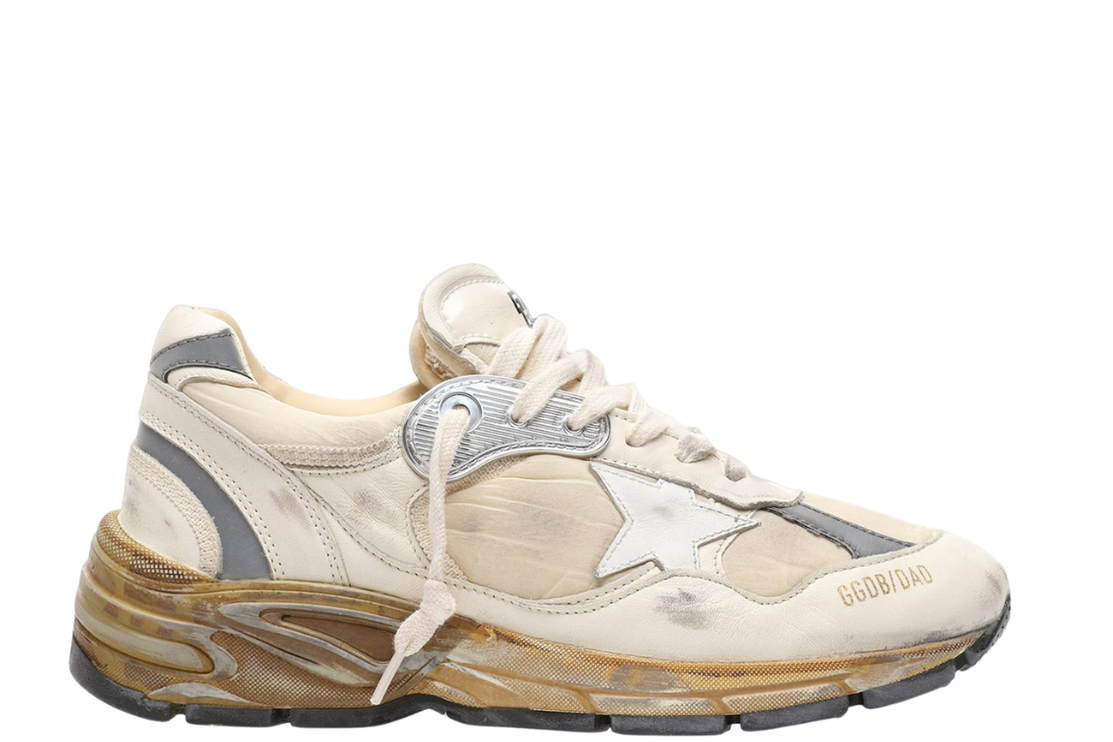 Golden Goose Dad Star Beige Blanc Argenté