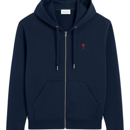 Hoodie Zippé AMI Paris Bleu Marine