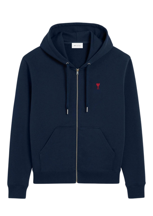 Hoodie Zippé AMI Paris Bleu Marine
