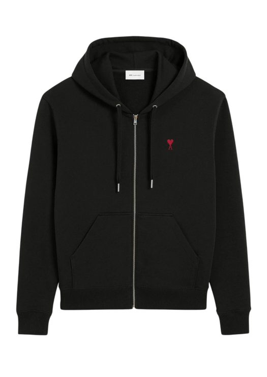 Hoodie Zippé AMI Paris Noir