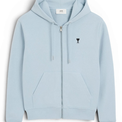 Hoodie Zippé AMI Paris Bleu Ciel