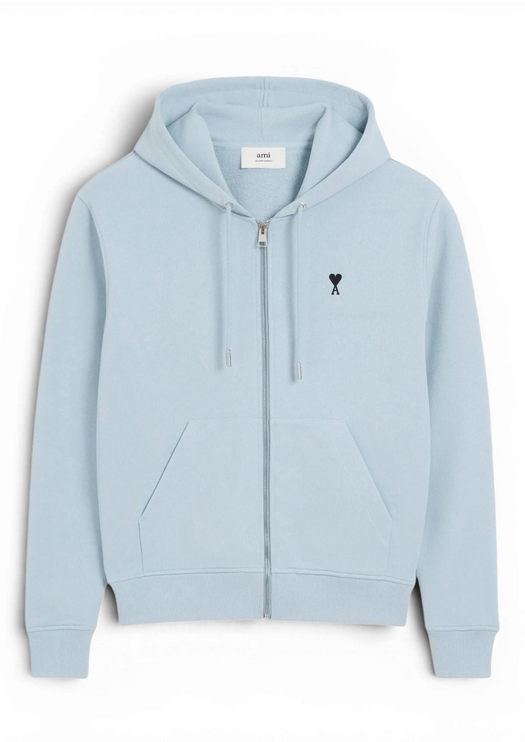 Hoodie Zippé AMI Paris Bleu Ciel