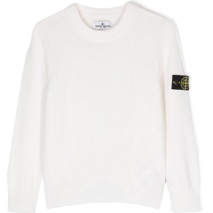 Pull Crewneck Laine Stone Island (Blanc)