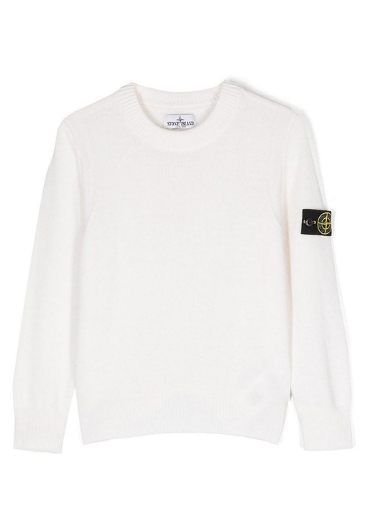 Pull Crewneck Laine Stone Island (Blanc)